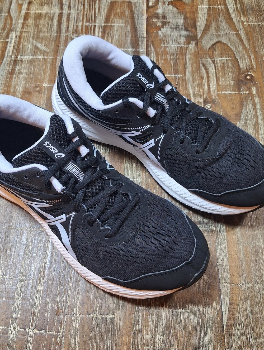 Size 9 - Asics Gel Contend 7 Black Light Blue Womens Running Shoes 1012A91 - Picture 2 of 10